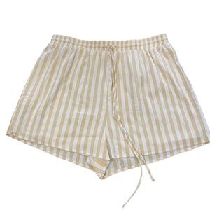 Princess Polly Shorts Size 12 Beige and White stripe fully lined